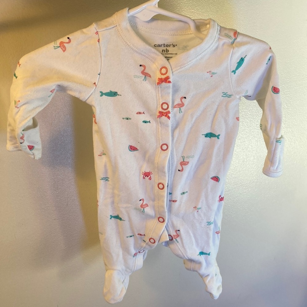 Carter’s Newborn girl long sleeve footie pajamas